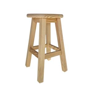 Well Home Sgabello Quadrato in Legno Massello Colore Naturale 31x31x50cm Pouf Elegante e Resistente - Product Image 5