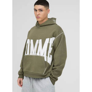 Unisex custom oversized <b>sweatshirt</b> set with <b>embroidery</b> and autumn print design plus size hoodies for men and women - Product Image 1