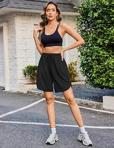 กางเกงขาสั้นเล่นกีฬาสำหรับผู้หญิงกางเกงขาสั้นเอวสูงแห้งเร็วผ้าระบายอากาศ - Product Image 3