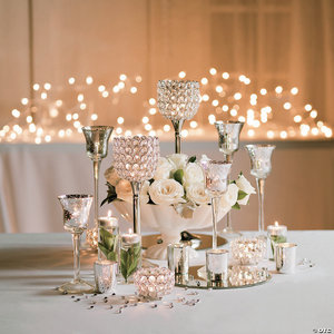 Bougeoir en cristal scintillant et glamour porte-bougies chauffe-plat pour la maison et la décoration de table de mariage - Product Image 5