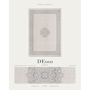 พรมอะคริลิคขายส่ง DELUXE DE001 สีเทา ผลิตด้วยเครื่องจักร พรมตุรกี สำหรับห้องนั่งเล่น โครงการโรงแรม - Product Image 2