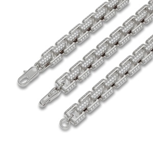 925 Sterling <b>Silver</b> Box Link Lab Grown Diamond Certified Iced-Out Hip-Hop Style Bracelet <b>for</b> <b>Men</b> & Women - Product Image 3