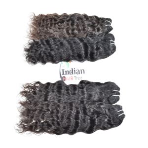 Extensions de cheveux indiens Remy bouclés, 100% naturels, couleur noire, vierges, double trame, non traités, style tissé, par Export - Product Image 3