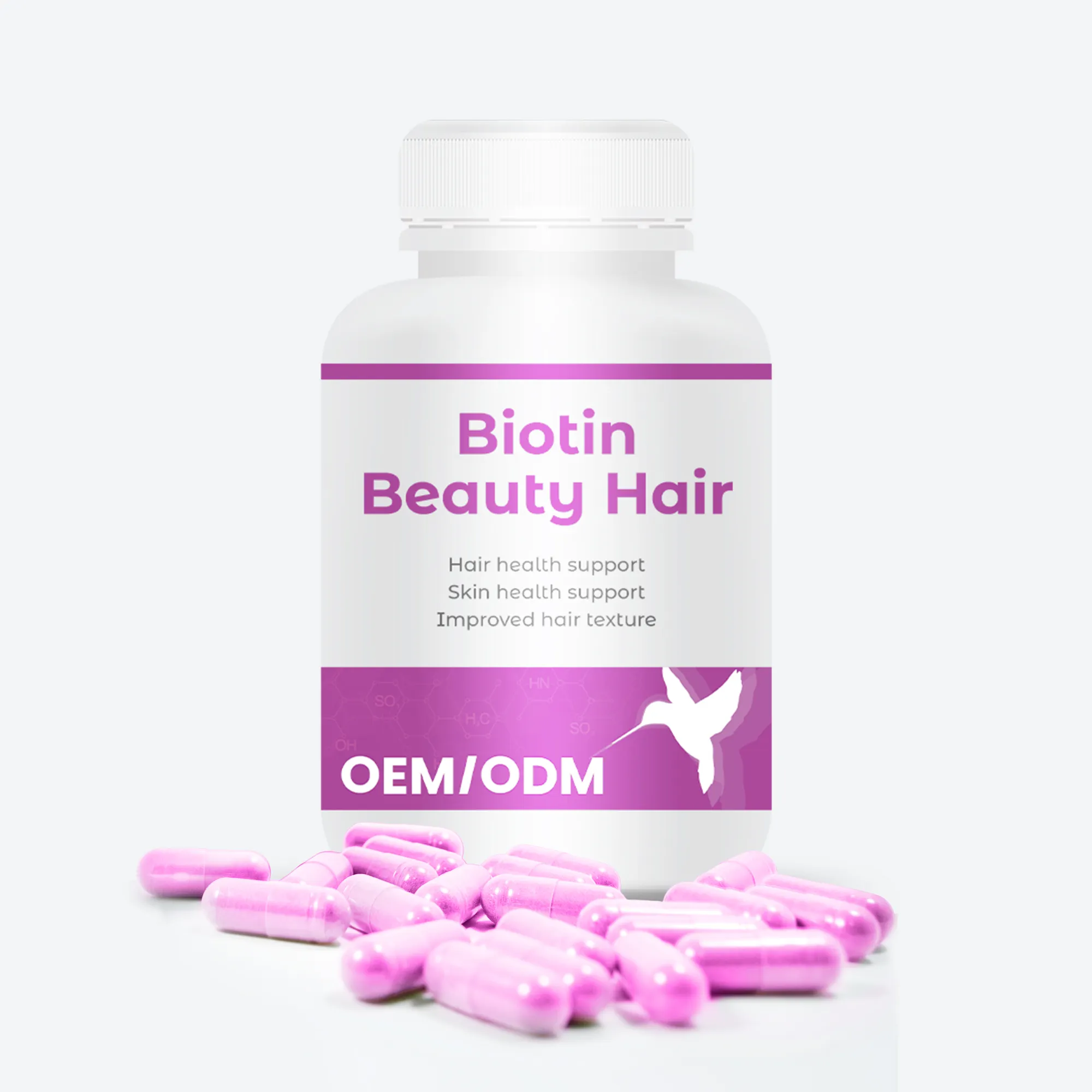 Cápsulas de biotina para crecimiento de cabello natural Premium de alta calidad OEM/ODM en Nespharma Factory