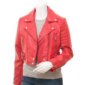 Hot Selling Women's Fashion Satin Leather Jackets Plain Dyed Fully <b>Zipper</b> Closure Breathable <b>Waterproof</b> Eco-Friendly High - Product Image 3
