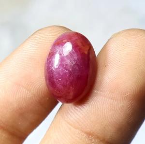 Pierre précieuse naturelle en rubis rouge, taille ovale, cabochon, pour la fabrication de bijoux - Product Image 1