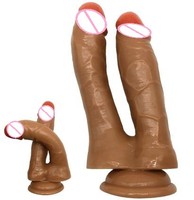 Realistischer Ultra-Weicher Doppelendiger Dildo für Anfänger Mit Erweiterter Saugnapf-Basis für Freihändiges Spiel, Flexibler Dildo für Schwule