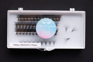 Beauty Premium 20D/1000 Premade Fans Extensiones de pestañas Bandeja de maquillaje diario de alta calidad Embalaje Hecho en Vietnam - Product Image 5