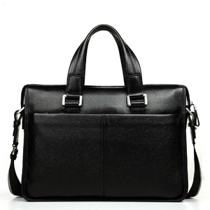 Sac à ordinateur portable en cuir décontracté et élégant, imperméable et avec panneau solaire, sangle réglable et fermeture éclair sécurisée pour les voyages, le travail et l'école - Product Image 4