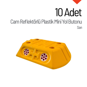 Lot de 10 mini-marques routières blanches en ABS avec réflecteurs en verre, 10 pièces de mini-marqueurs d'autoroute - Product Image 5