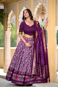 Hot Sale Beautiful Indian Tussar Silk Lehenga Choli for Women with Stylish Blouse and Dupatta Perfect for Wedding for Export - Product Image 4