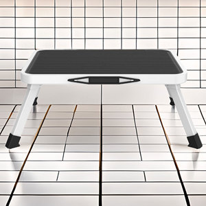 Well Home - Taburete Plegable de Metal Antideslizante de 1 Paso en Blanco y Negro, Muebles para el Hogar - Product Image 4