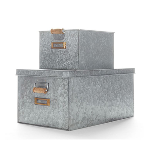 Boîtes décoratives en métal galvanisé, ensemble de 3 pièces - Product Image 3