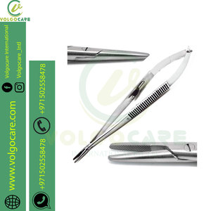 Portaagujas Castroviejo, punta recta, 15mm, instrumentos microquirúrgicos de acero inoxidable, fuente de alimentación Manual - Product Image 2