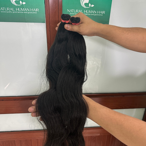 Vente en gros de cuticules vierges à kératine alignées super doublement dessinées extension de cheveux humains Remy Raw Bone Straight Highlight I Tip - Product Image 3