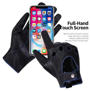 Gants de conduite en cuir d'agneau de haute qualité, style unique, durables, avec bracelet réglable, résistants à la chaleur et polyvalents - Product Image 4