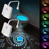 Lampe de nuit avec capteur de mouvement, rechargeable par USB, pour toilettes, étanche, avec projecteur