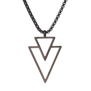 Collar de moda triángulo flecha collar personalidad joyería colgante hombres calle Hip Hop punta de flecha cadena colgante collar - Product Image 5