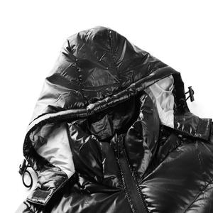 Chaqueta cálida de invierno con capucha de talla grande para hombre, Burbuja de gran tamaño personalizada con cuello levantado y acolchado de espuma, Abrigo acolchado brillante - Product Image 5