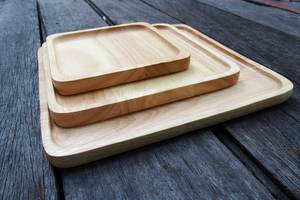 Vaisselle décorative rectangulaire en bois massif véritable naturel, plateau de service à fruits, plateau de service à café, plateau de service à café - Product Image 4