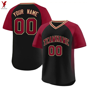 Maillot de baseball personnalisé de haute qualité avec col en V et manches courtes conception de chemise à boutons d'impression personnalisée quantité minimale de commande bas - Product Image 6