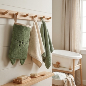 Manopla de Baño de Felpa Suave Ecológica con Diseño de Animal Divertido para Bebés y Niños Pequeños, Regalo para el Baño, Bordado Personalizado - Product Image 2