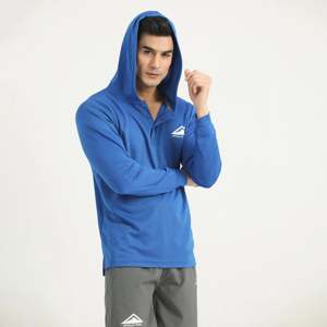 Chemise décontractée pour homme en micro-mesh polyester bleu royal à manches longues pour l'été - Product Image 3