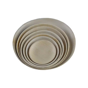 Assiettes rondes jetables polyvalentes biodégradables en feuille de palmier pour mariages, événements, marchés-emballés en vrac - Product Image 5