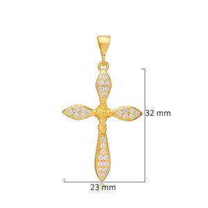 Colgante DE PLATA 925 con forma de cruz de moda, joyería religiosa turca hecha a mano para fiestas, estilo cristiano, venta al por mayor - Product Image 5