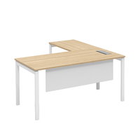 Patron moderne et simple travaillant en bois Table de bureau en L Bureau de direction avec tiroir à assembler Mobilier de bureau