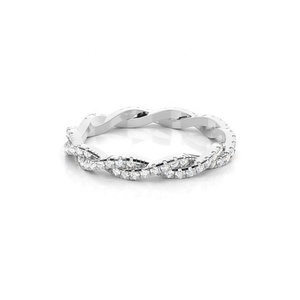 925 Sterling Silver 18K White Gold Wedding <b>Ring</b> VVS Moissanite Round Cut Diamond Inlay for Women High Quality <b>Fine</b> Jewelry - Product Image 5