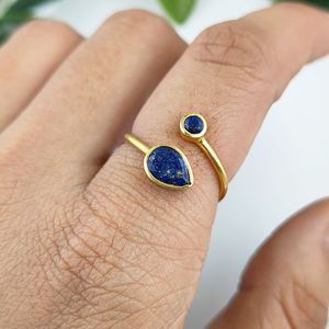 Anillo Apilable Original de Plata de Ley Chapado en Oro con Engaste de Moissanita - Product Image 2