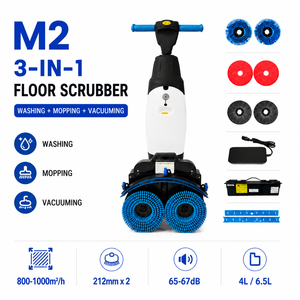 Machine de Nettoyage de Sol Commerciale 3-en-1 <span class=keywords><strong>Aspiration</strong></span> 10kPa Brosse Double 428mm Autonomie 130min <span class=keywords><strong>Bruit</strong></span> 65dB CE OEM Prix Usine - Product Image 5