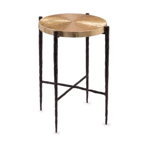 Mesa auxiliar de metal personalizada con textura de rayos de sol superior redonda, diseño único para muebles de sala de estar y dormitorio - Product Image 1