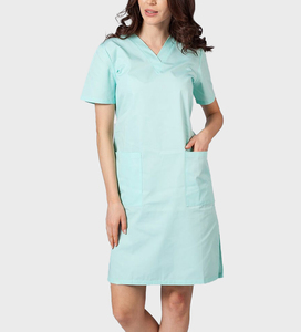 Uniforme Médico de Enfermera, Estilo Vestido, Cuello en V, Tejido, con 2 Bolsillos, Corte Ajustado, para Mujer - Product Image 1