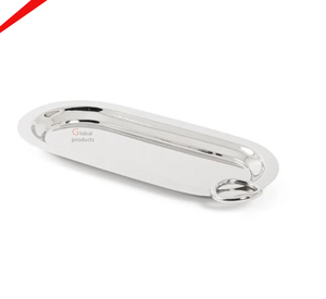 Bandeja de servicio Rectangular de acero inoxidable con acabado plateado de alta calidad para hoteles, restaurantes y bares - Product Image 2