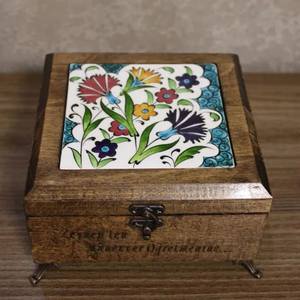 Caja de especias de mesa de madera con compartimentos separados para especias y frutos secos MINERAL NATURAL WOODEN Premium Printed Home - Product Image 4