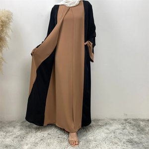 Oem New Arrival phong cách abaya phụ nữ dài tay áo hồi giáo ăn mặc màu sắc đôi Top xu hướng sản phẩm - Product Image 2