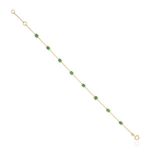Elegant Design Minimalist Dainty Real Emerald Link Chain <b>Bracelet</b> Sleek Stacking Light <b>Weight</b> Jewelry 18K Pure Yellow Gold - Product Image 6