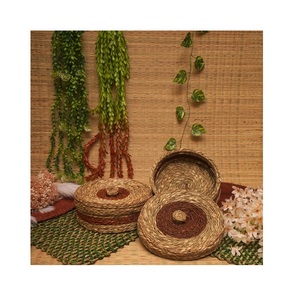 Cesta decorativa de hierba Sabai con tejido rústico tradicional hecho a mano para un almacenamiento elegante y un hogar sostenible ecológico - Product Image 3