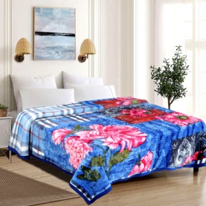 Couverture Raschel 2 plis de qualité supérieure 2-2,9 kg Couvertures de luxe pour lit double 100% polyester Style européen LA FLORA - Product Image 3