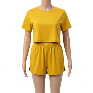 2 <b>Piece</b> Womens Shorts <b>Set</b> Polyester Breathable Casual Summer Outfit <b>Lounge</b> Wear Fashion <b>Two</b> <b>Piece</b> <b>Set</b> Wholesale Supplier OEM <b>Set</b> - Product Image 4