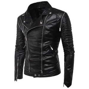 Personalizado de alta calidad de lana negro elegante de los hombres de encargo de la ropa abrigos de invierno chaqueta de cuero para los hombres 2025 - Product Image 1