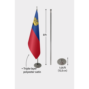 "Official Liechtenstein Indoor <b>Flag</b>-Digital Aluminum <b>Pole</b> Pennant Nylon Polyester Silk Automotive Insurance Education - Product Image 5