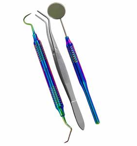 Kit dentaire de base réutilisable pour étudiants en médecine, instruments chirurgicaux en acier inoxydable comprenant une pince, un miroir buccal et un guide manuel pour les dents - Product Image 1