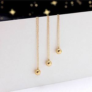 Collar con Colgante de Bola Pequeña y Sencilla, para Mujer, Oro Amarillo o Blanco Sólido de 10K, Estilo Clásico, Hecho a Mano, Certificado IGI - Product Image 3