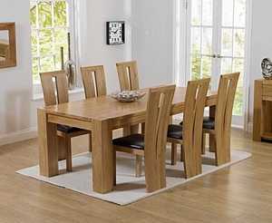 Silla de comedor hecha de madera de teca maciza, juego de comedor para 6 personas con 6 sillas acolchadas de color natural para uso en interiores. - Product Image 1