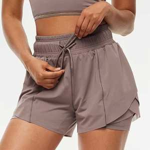 Short de sport sexy à taille haute pour femmes Short d'entraînement de gym avec poche élastique et logo personnalisé pour femmes Short de sport athlétique - Product Image 1