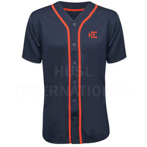 เสื้อเบสบอลโพลีเอสเตอร์ระเหิด100% สั่งทำชุดกีฬาแขนสั้นขนาดใหญ่พิเศษแบบเรียบๆ - Product Image 5