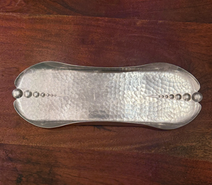 Bandeja DE SERVICIO DE Metal plateado martillado de lujo, decorativa, hecha a mano, decoración de boda para el hogar, bandejas de frutas de forma ovalada Nórdica - Product Image 2